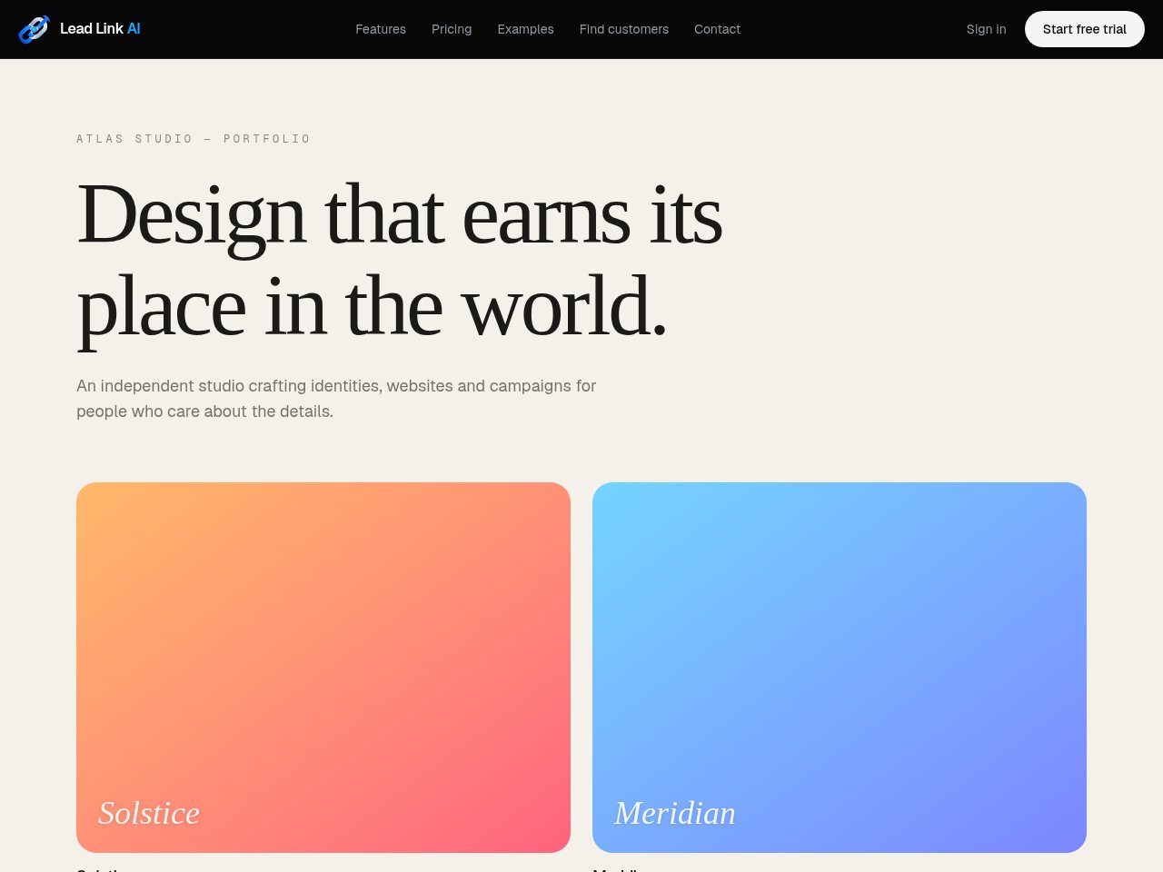 Atlas Studio website preview