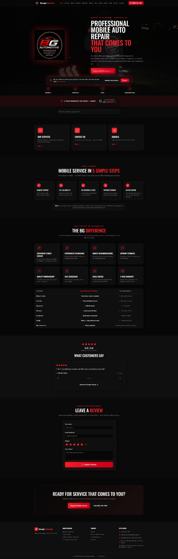 BG Automotive website preview