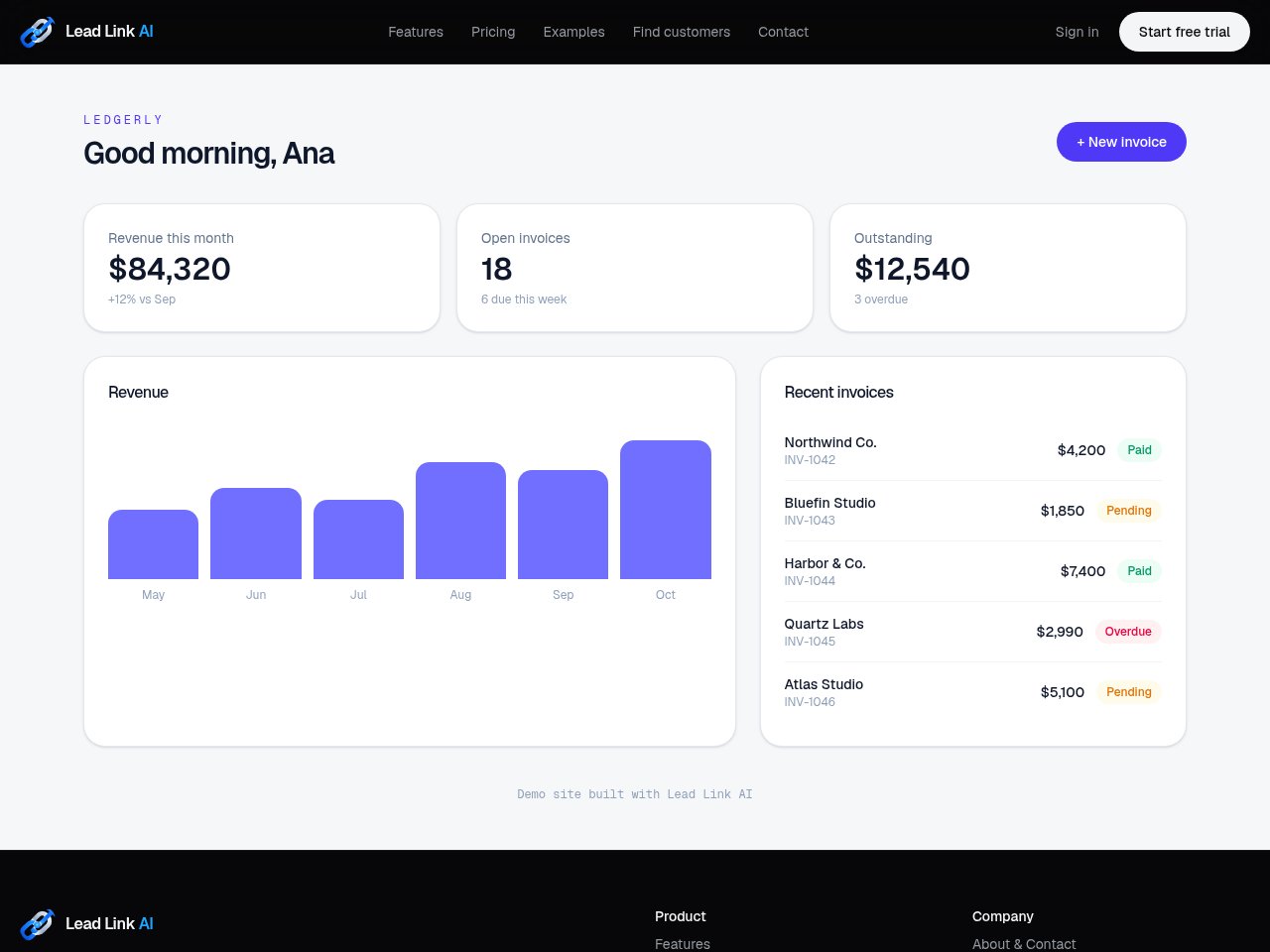 Ledgerly website preview