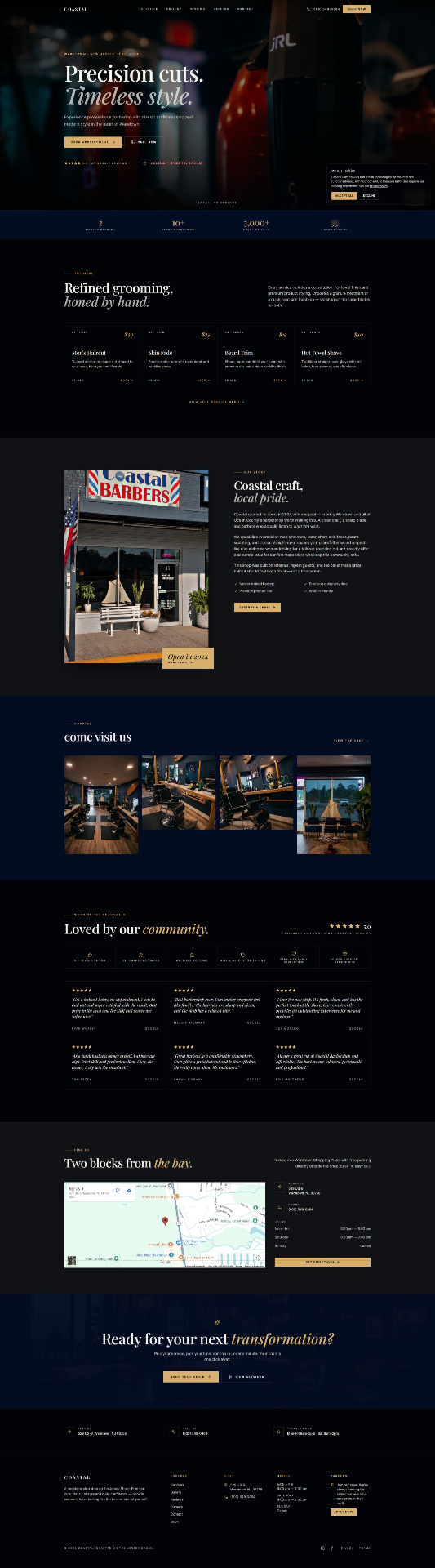 Coastal Barbershop website preview